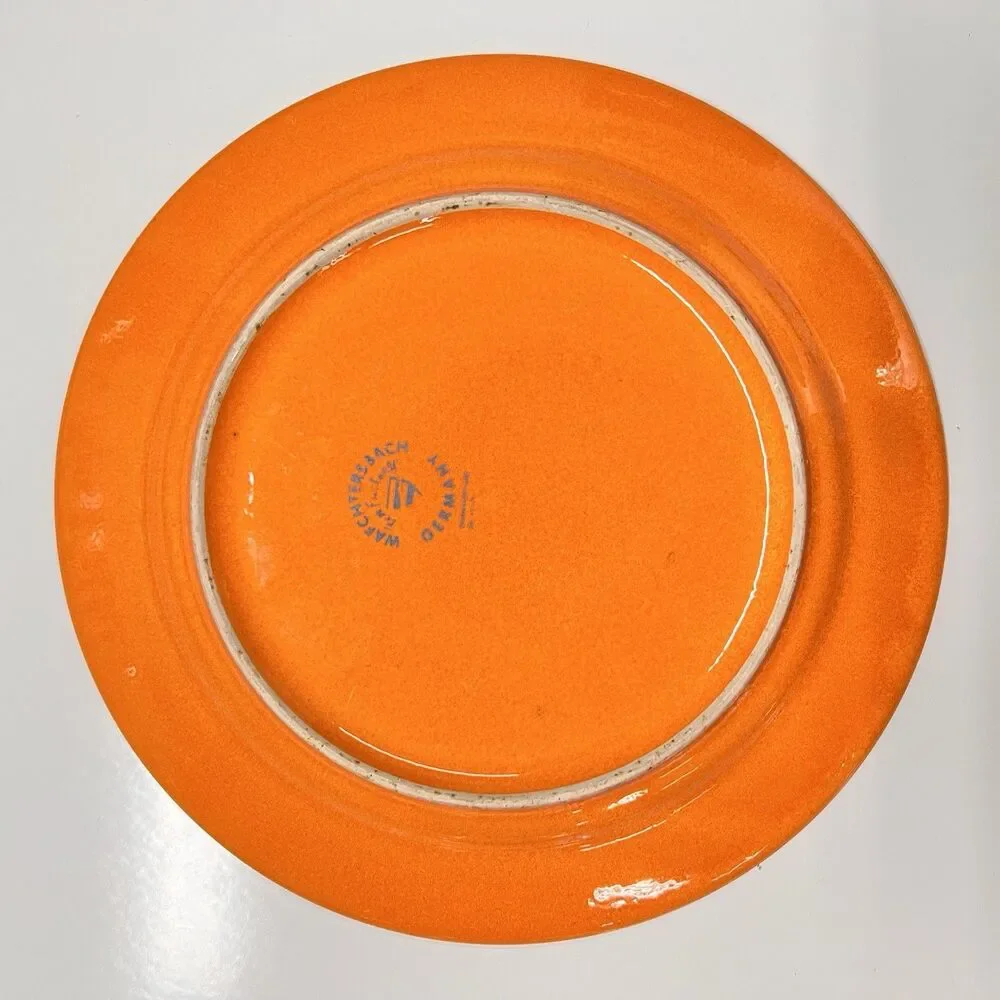 Vintage Waechtersbach Germany Plates Set 3 Red Orange Yellow 8” MCM